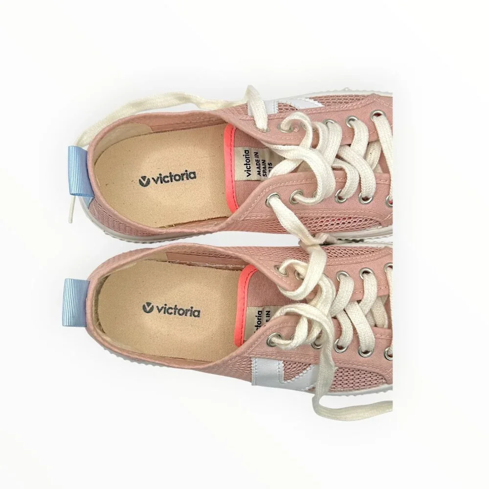 Victoria Women's 1915 Re-Edition Pink Mesh Low-Top Sneakers - Picture 6 of 10